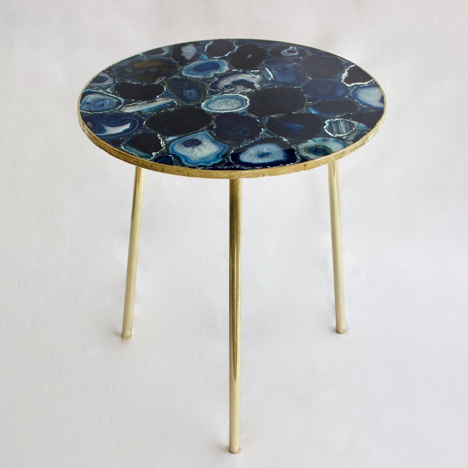 Blue Agate Round Coffee/Side Table-0