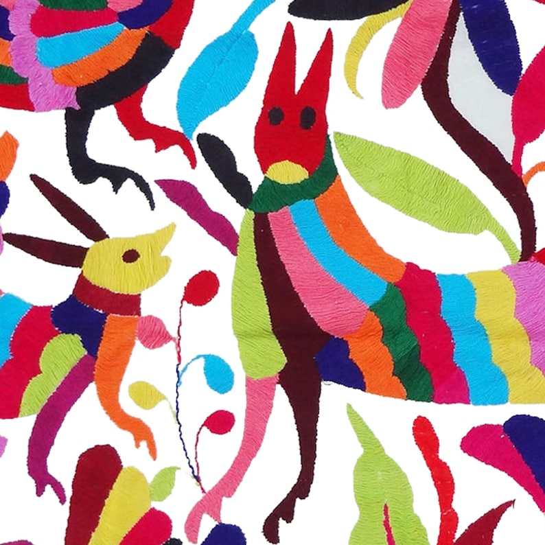 Set of 4 | Mexican Decorative Cushion Covers | Otomi Design Covers | Cotton Linen Fabric | Embroidered | With OR Without Insert-2