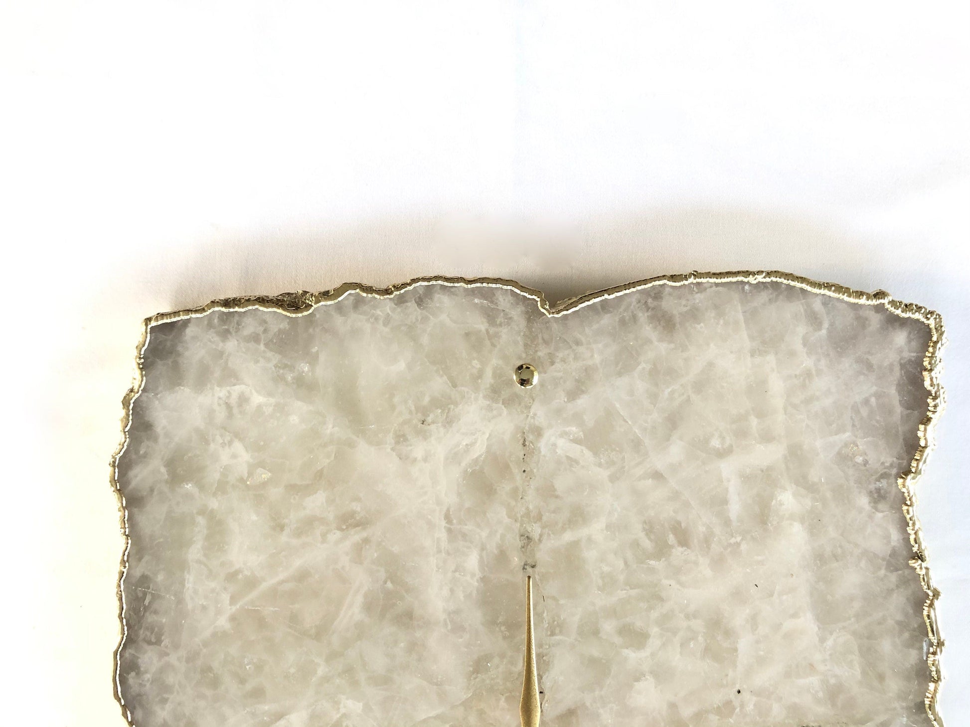 Large White Agate Wall Clock/Personalised Momento/10"x15"-2